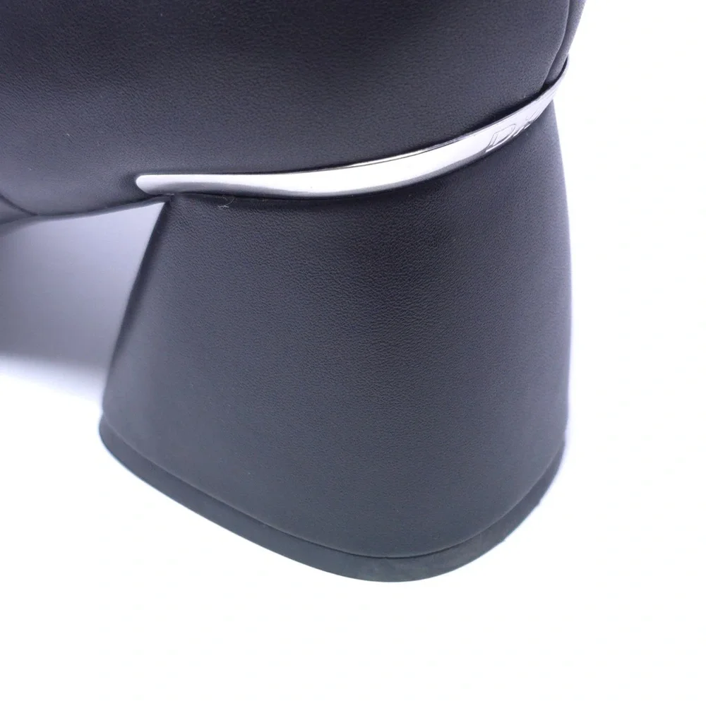 Dkny Caleena Helled 64MM Faux Leather Ankle Boots, Black - Picture 9 of 12